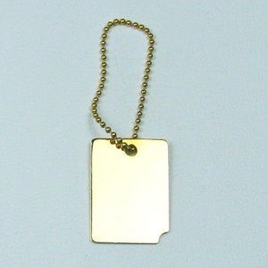 Solid 14K Gold Tag Pendant- Blank, Engravable